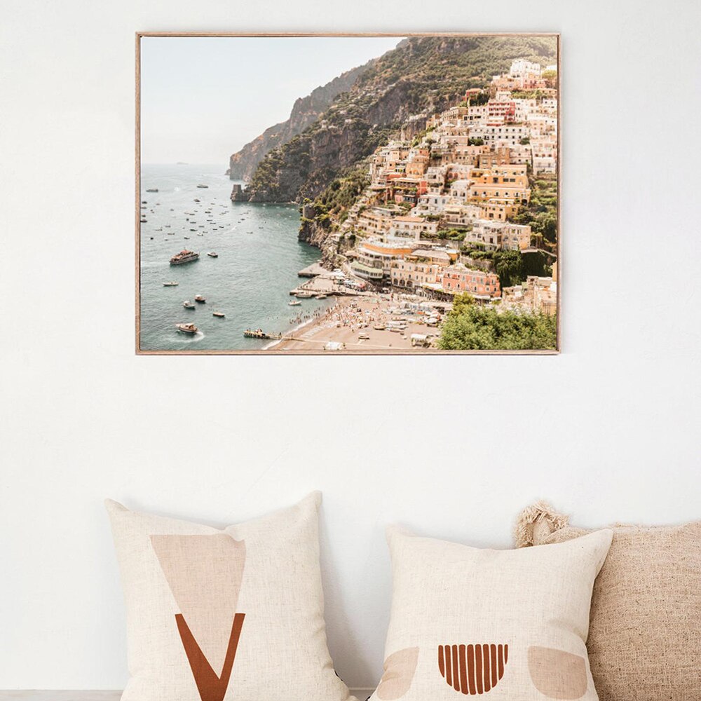 Italy City Canvas Poster Architecture Landscape Amalfi Coast Print Wall Art Painting Nordic Decorative Picture Modern Home Decor