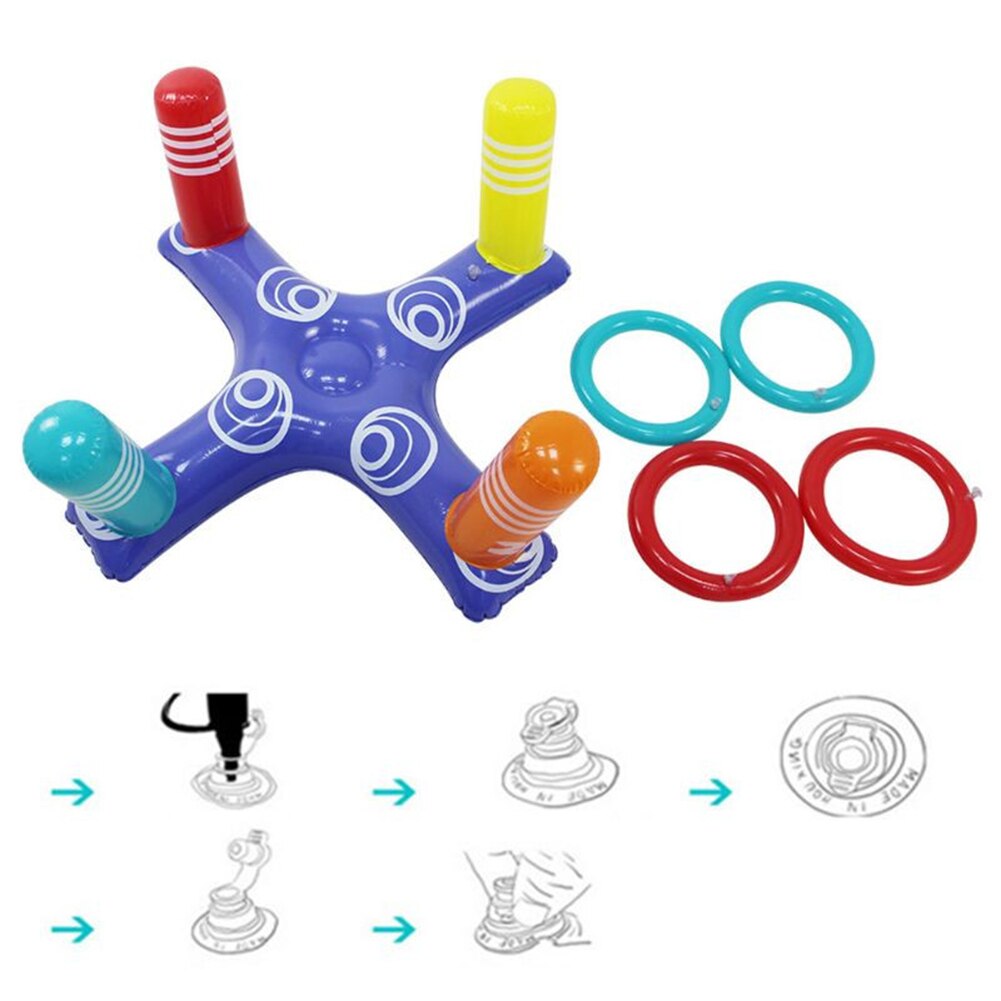 Pvc Opblaasbare Cross Ring Met 4 Cirkels Volwassenen Kinderen Zomer Strand Water Play Game Drijvende Outdoor Zwembad Ringen