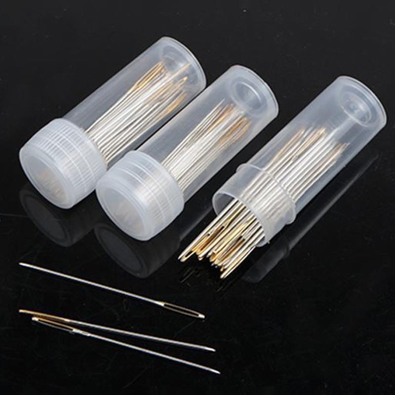 30-Piece Cross Stitch Needle Gold Tail Needle Blunt Embroidery Needle Cross Stitch Needlework Tool With Special Needle Threader