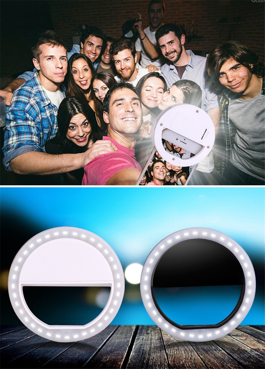Universele led-flitser voor fotografie, selfieverlichting, lichtgevende lamp, nachtlampje voor iphone  se 5, 6, 6s plus, lg, samsung, htc, lg