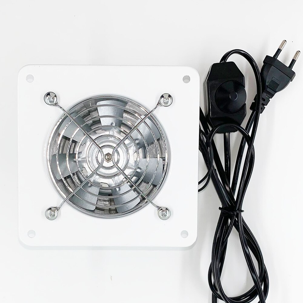 Extracteur de tuyau silencieux 4 pouces, ventilateur de conduit carré, extracteur de salle de bains, cuisine, toilettes, Ventilation d&#39;air: with power cable