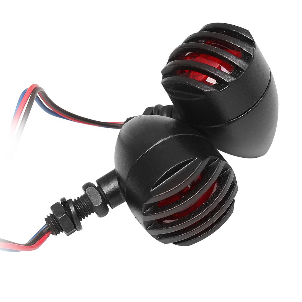 Black Universal Cafe Racer Bobber Motorcycle Turn Signals Indicator Lights Amber 3 Wire
