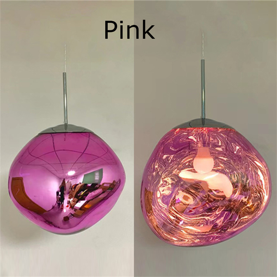 Nordisk lava led-pendellampa modern lampa pvc-belysning vardagsrumslampor inomhusdekoration heminredning loftkök hängande lampor: M / Rosa