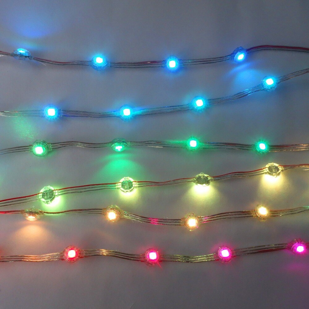Adresseerbare SK6812 volledige kleur RGB DC5V IP68 LED pixel string; 5 cm draad afstand; 40 stks een string