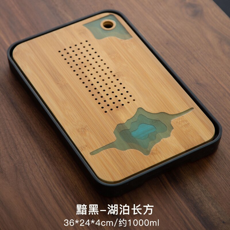 Tea Set Tray Set Japanese Dry Tea Tray Simple Home Office Bamboo Water Storage Melamine Tea Table Desktop Decoration: H