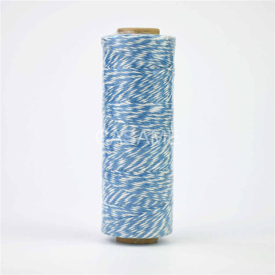 100% natural cotton rope 4ply (100Yards) 1pcs thin Bakers twine color baker twine silver gold red pink cotton string color: lake blue