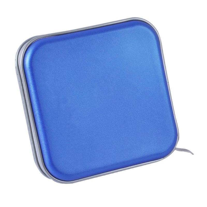 Bærbar 40 stk disk cd dvd tegnebog opbevaring organisator kasse kasser holder cd ærme hård taske album kasse med lynlås kasse: Blå