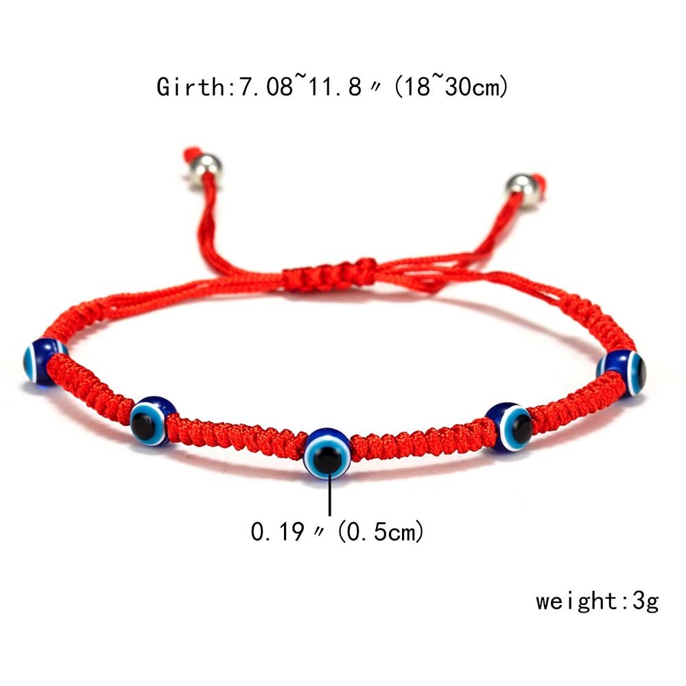 Pulseras de hilo rojo trenzado para hombre y mujer, abalorios de ojo malvado turco, cadena roja de la suerte, de joyería, 1 ud.: C