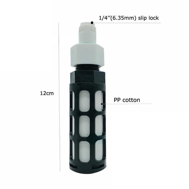Universal Self-Priming Inline Filter 1/4" 6.35mm Quick-Connect PP Cotton Pre-Filter For Mist And Water Pump Systems