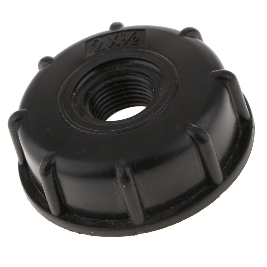 IBC Hose Water Tank Cap for 60mm Thick Thread Outlet for 1000 Liter Tons of Barrels Black