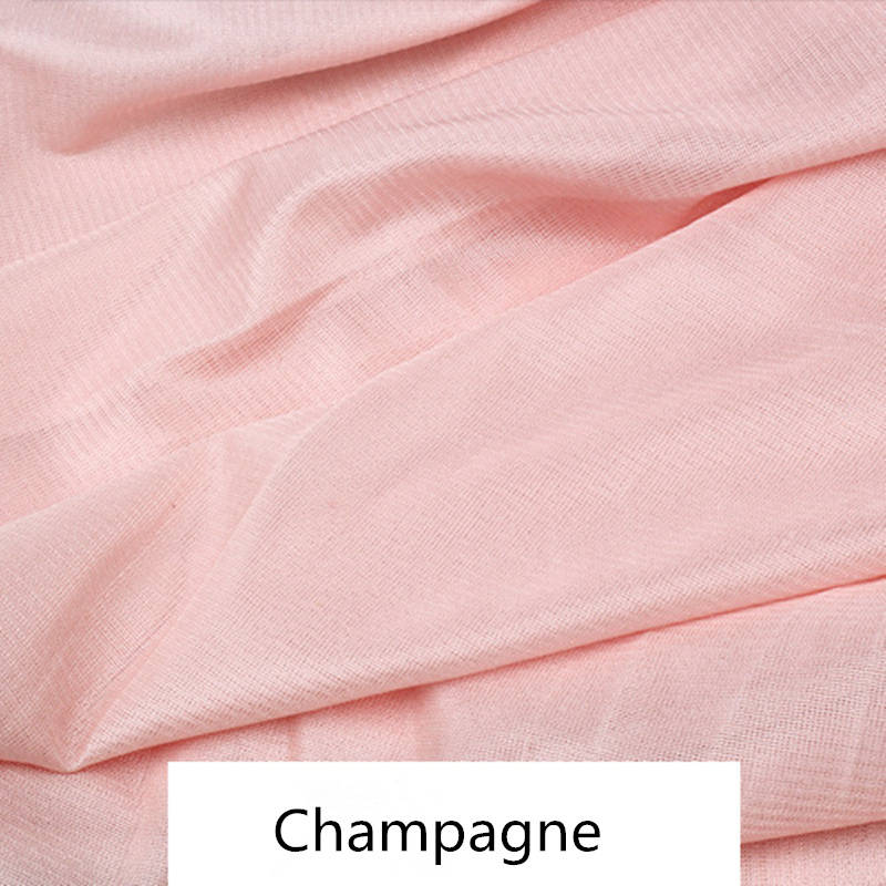 Strikket stof nederdel mellemfor blød silkebh undertøj for gardiner diy pude patchwork 1.7m bred 1m/1pc: Champagne