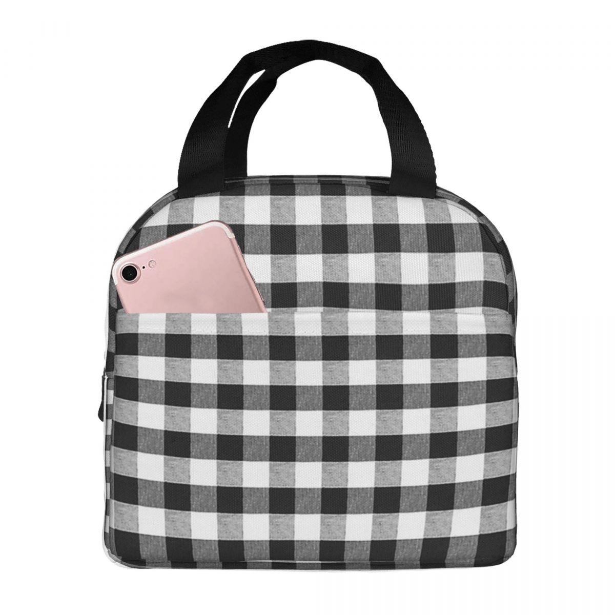 Royal Tartan Plaid Lunch Bag Waterproof Insulated Canvas Cooler Bag Thermal Cold Food Picnic Travel Tote for Women Children: Clear