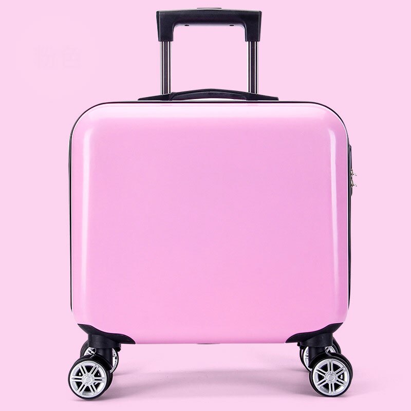 Child Boarding Trolley 16 inch Cartoon Suitcase Large Capacity Luggage Universal Wheel Student Suitcase Hanimom: Pink