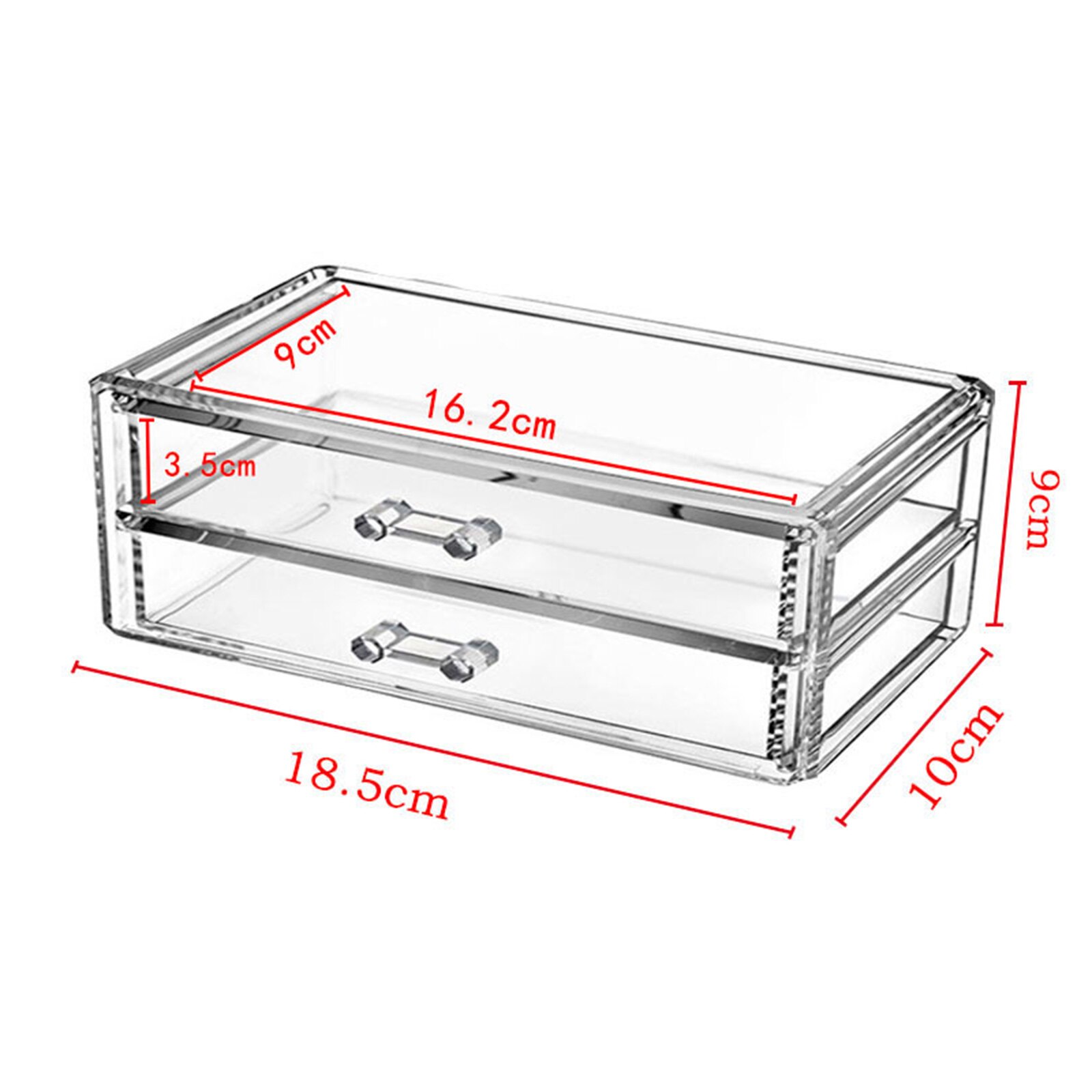 2 Drawer Acrylic Makeup Storage Box Desk Clear Cosmetic Organizer Storage Make Up Organizers And Storage Makeup Stand