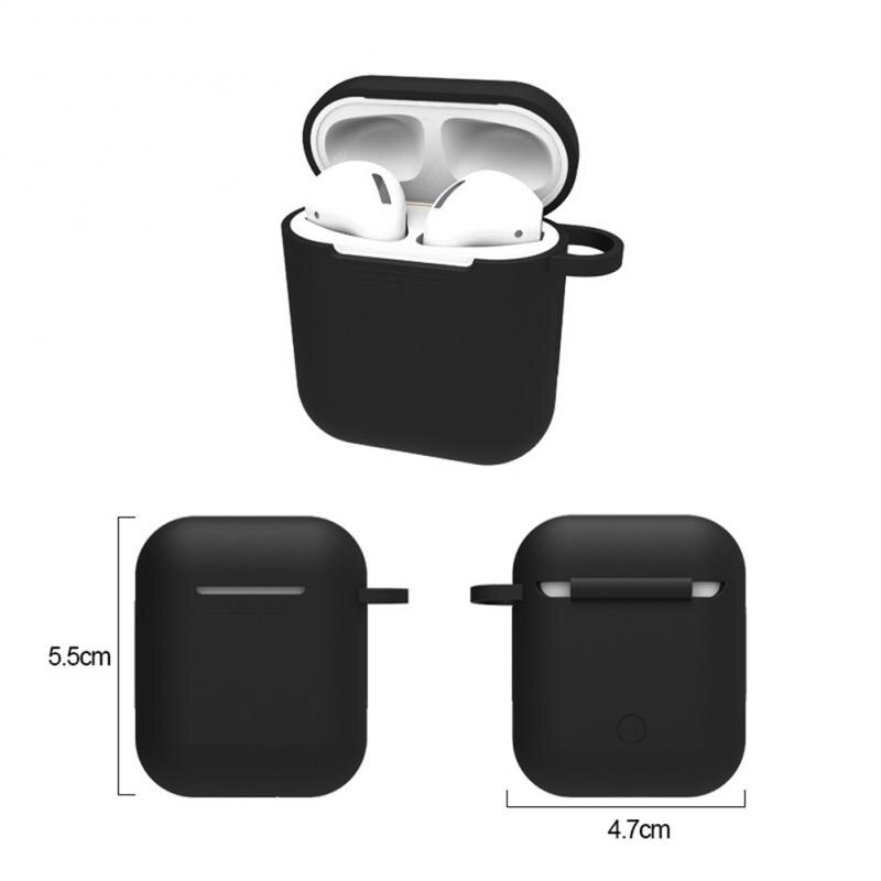 Mini funda de silicona blanda para auriculares AirPods 1/2, funda a prueba de golpes, Correa antipérdida, para funda protectora de AirPods