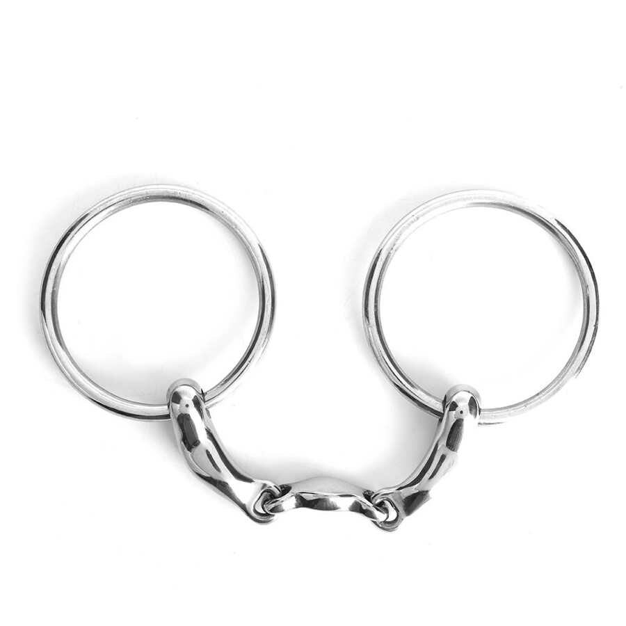 10 2 inch Snaffle Horse Bit W/ Curved Link Stainless Steel Small/Big