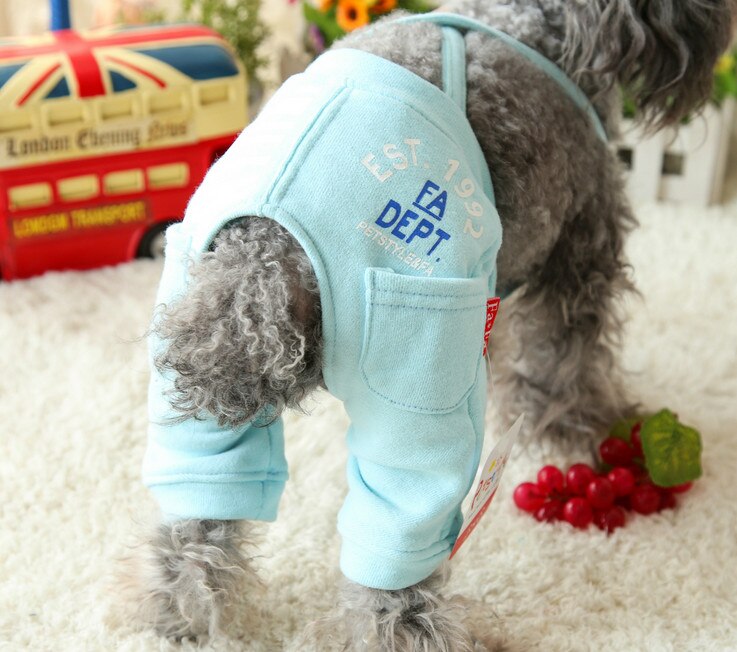 Kleding Voor Honden Puppy Hond Kat Pet Kleding Kleding Gestreepte Pocket Katoen Mannelijke Hond Broek Jumpsuits & Rompertjes XS-XL: Blauw / M