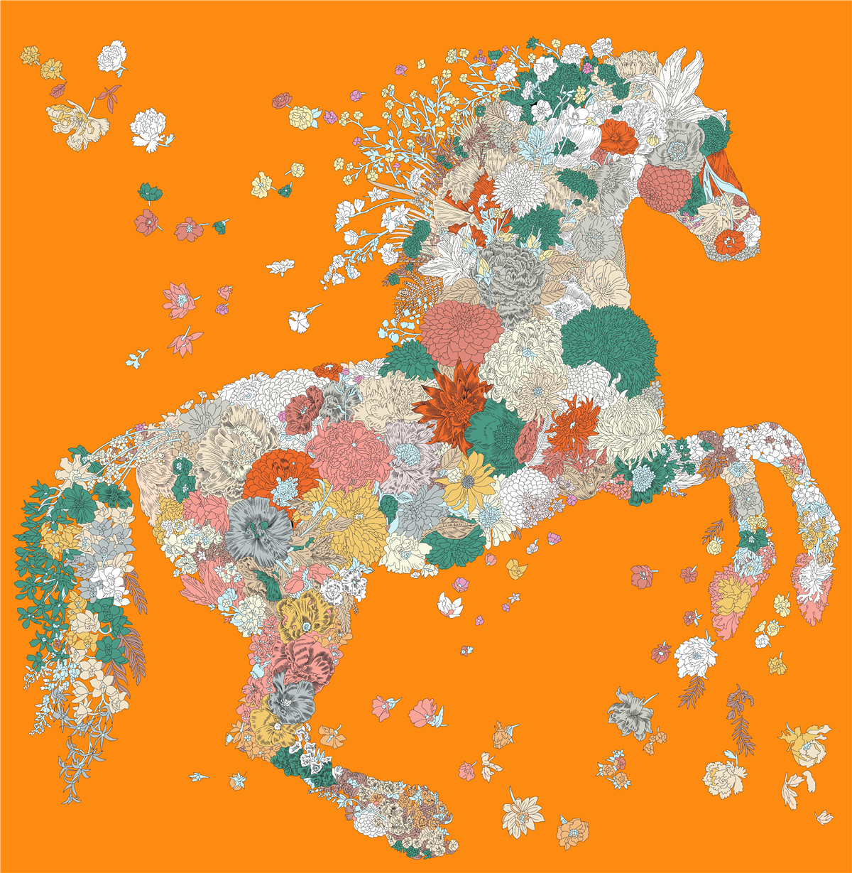 Foulard en soie sergé cheval Animal 90cm, châle à la , de luxe, carré, Hijab pour femmes, Bandana, Foulard, foulard de tête
