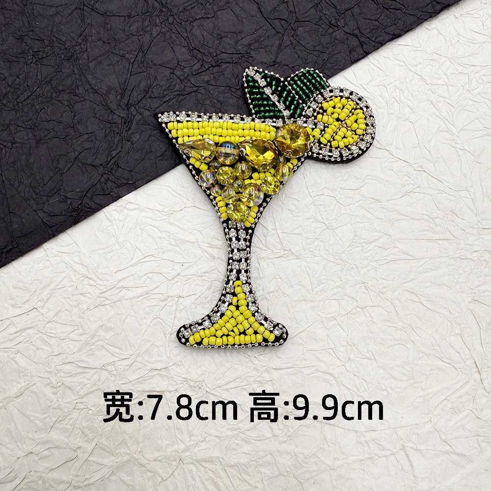 3D ręcznie robione ozdoby robić produktu koralikowy ananas, kubek, naszywka z drzewa kokosowego DIY akcesoria robić koralików naszywka robić szycia ﻿