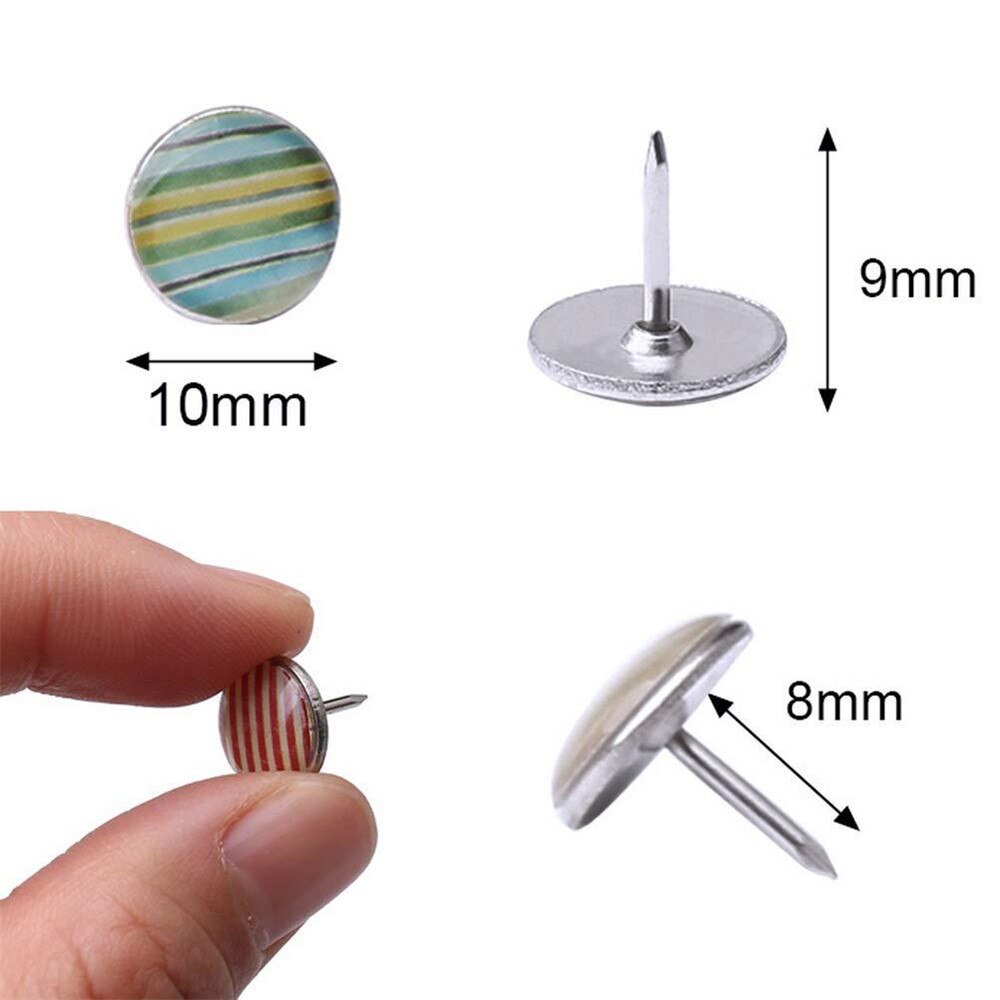 120pcs/box Push Pins Thumb Thumbtack Board Big Head Push Needle Pins Drawing Photo Wall Studs Office School Supplies