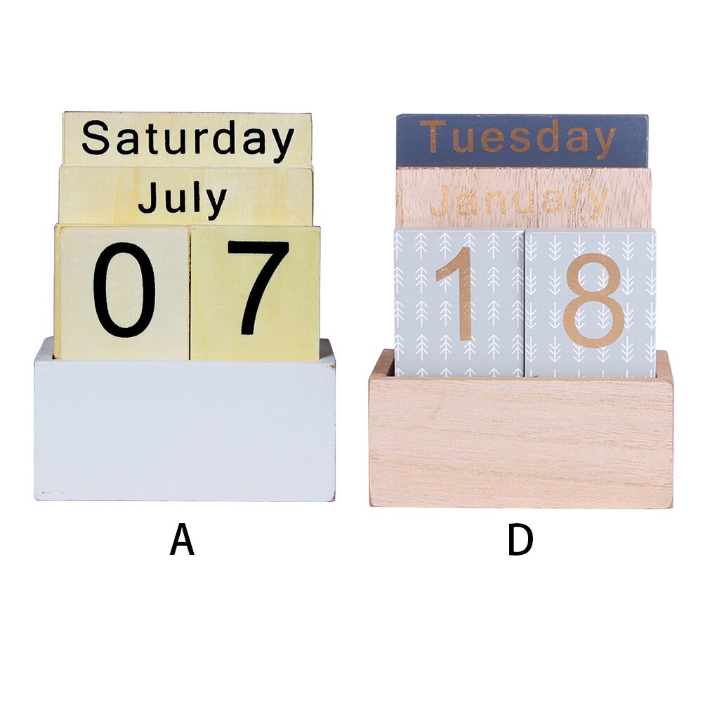 Maand houten blok decoratie week bureau woonkamer thuis datum display bar fotografie rekwisieten eeuwigdurende kalender
