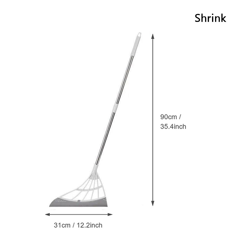 Rubber Broom Hand Push Sweeper Magic Broom Floor Wiper Squeegee for Floor Cleaning Floor Squeegee Sweeping Brush Pet Hair Broom: Grey Telescopic