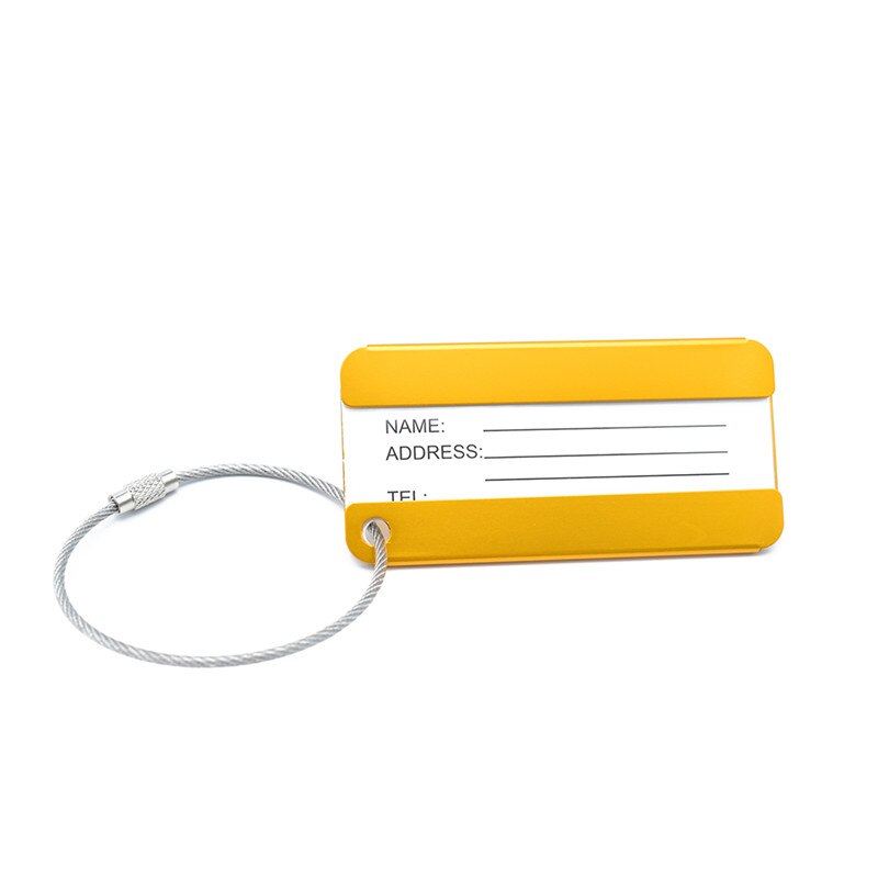 Aluminium Legering Bagage Tags Koffer Label Naam Adres Id Tas Bagagelabel Reizen Accessoires: Yellow