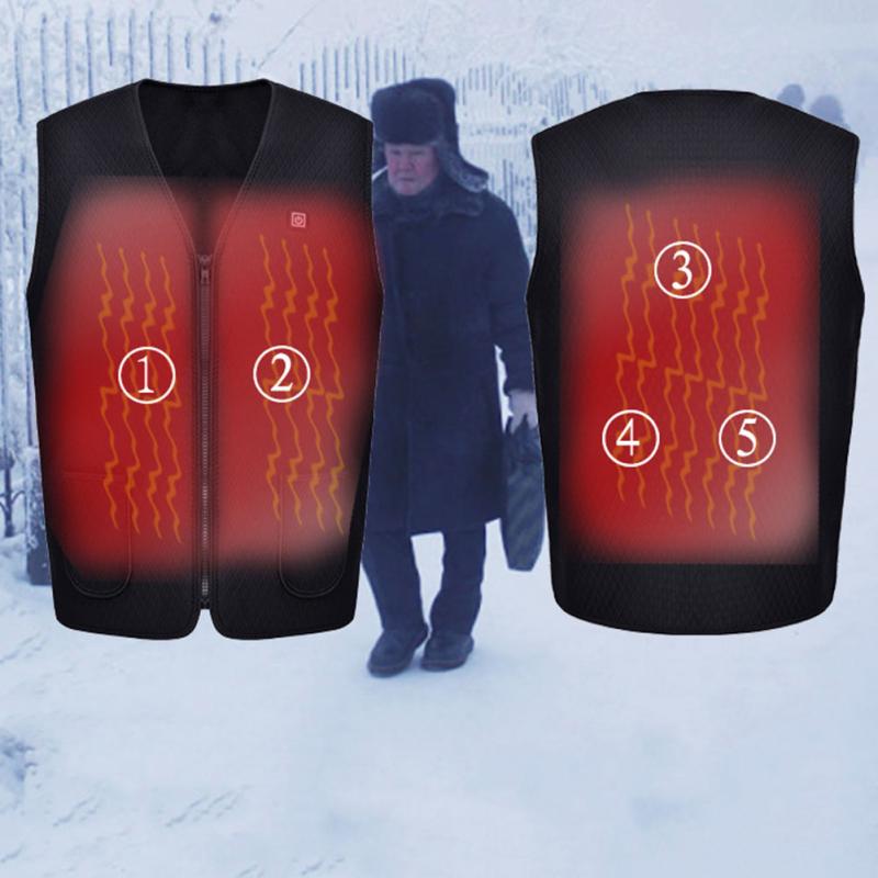 Mænd kvinder udendørs usb infrarød opvarmning vest jakke vinter fleksibel elektrisk termisk tøj vest til sport vandreture