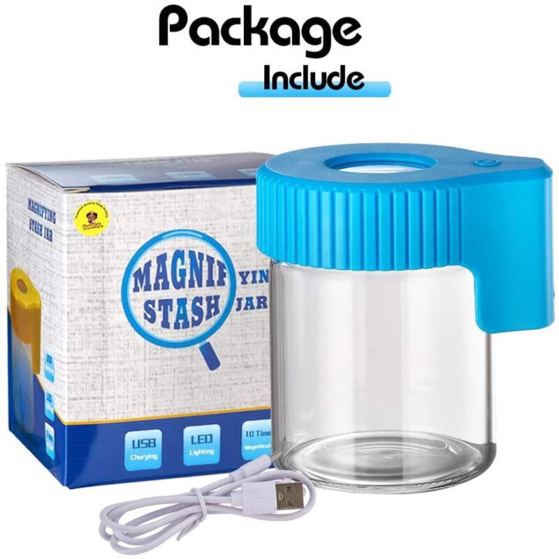 LED glass luminous jar, transparent frosted storage box, storage tank