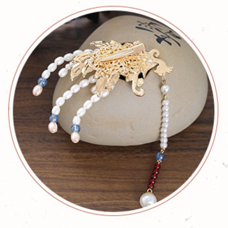 Phoenix-haarnadel, vintage-haarspange, harzperlen, luxuriöser hanfu-haarschmuck für damen, haarnadelschmuck, chinesisches weihnachtsschmuck
