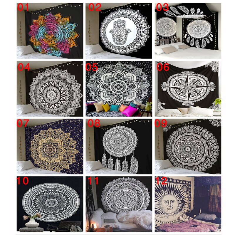 ✿s Chic Bohemia Mandala Floral Wall Hanging Tapestry For Wall Decoration Tribe Style Tapestry