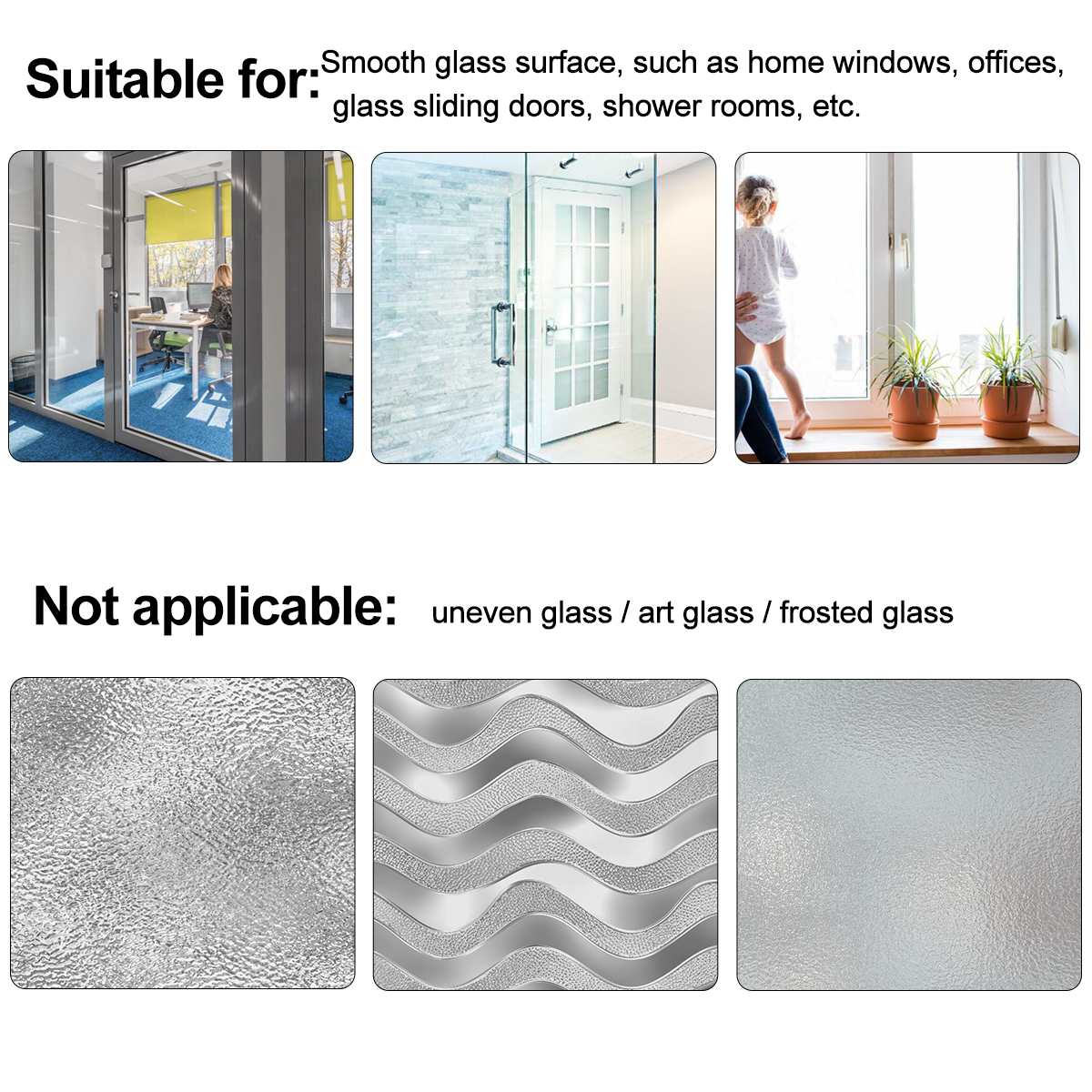 Self-adhesive Rainbow Glass Films Sticker Static Decorative Privacy Anti UV No Glue for door and window