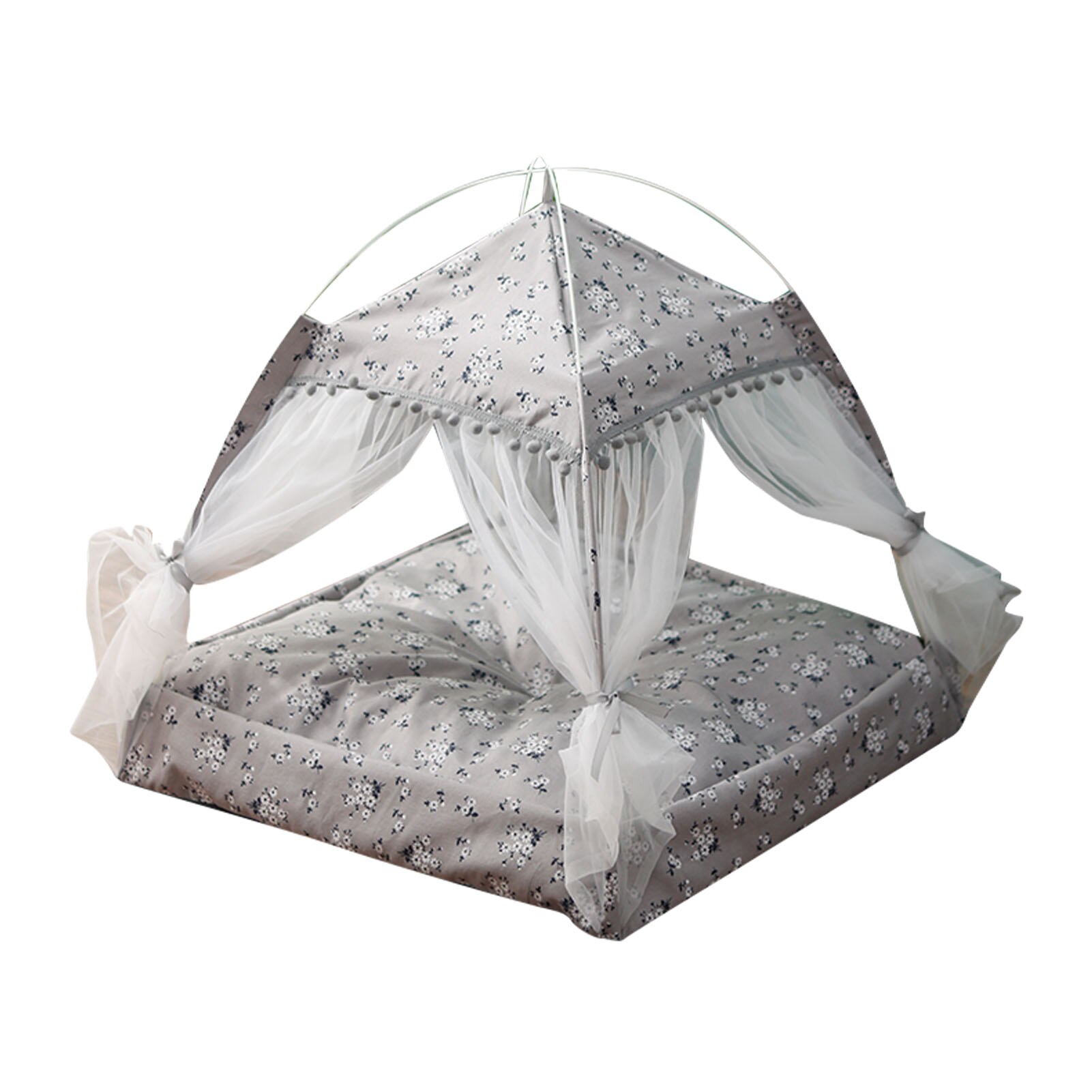 Folding Pets Bed Detachable Washable Tent Nest for Small Cats Dog