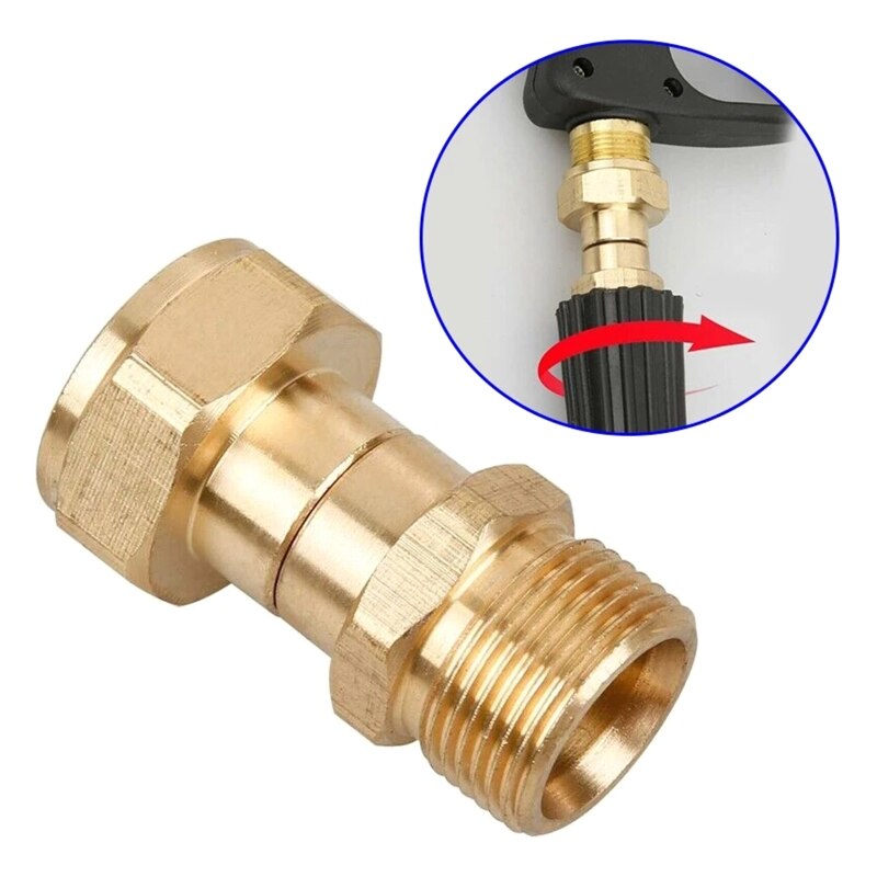 Brass High Pressure Nozzle Washer Thread Swivel Joint Connector Hose for Home Garden Car Washing Lawn Irrigation Q84D