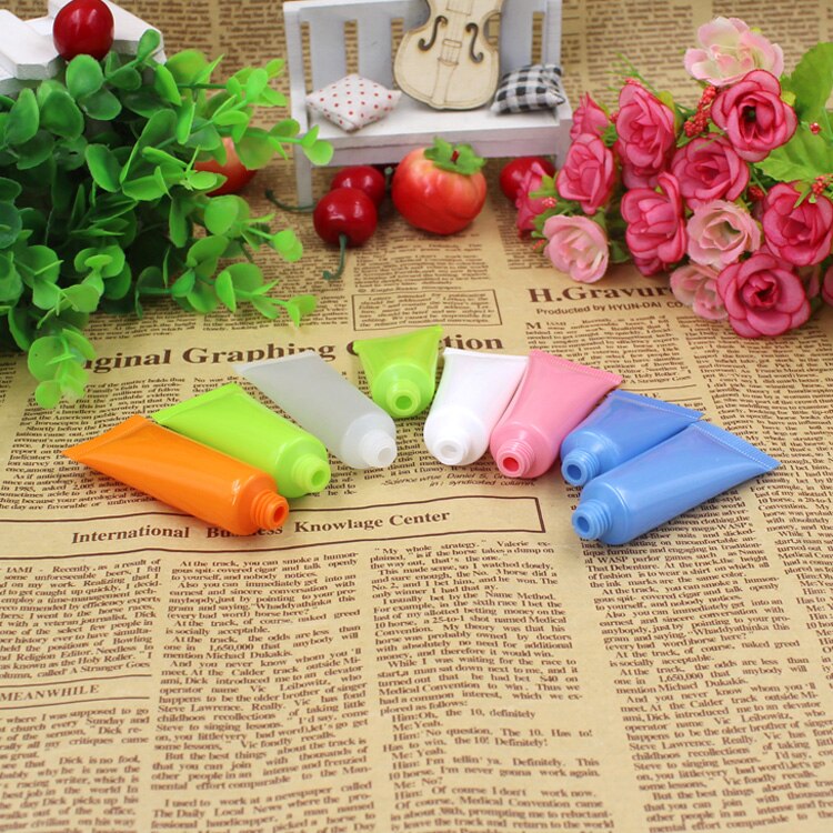 100 Uds 5 ML tubos de crema vacíos coloridos envase de loción cosmética botella de muestra de viaje