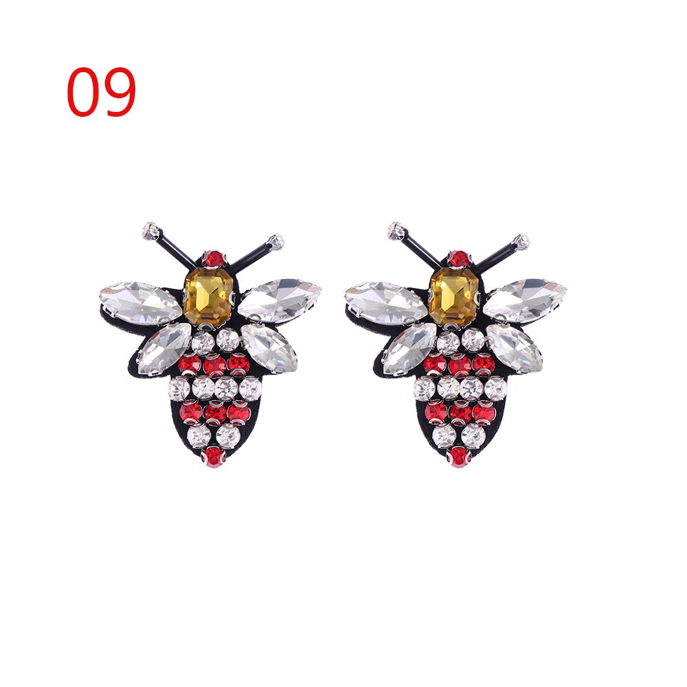 3D Handmade Rhinestone Bee Beaded Patches Sew On Sequin Patch For Clothing Beading Applique Cute Patch: 9