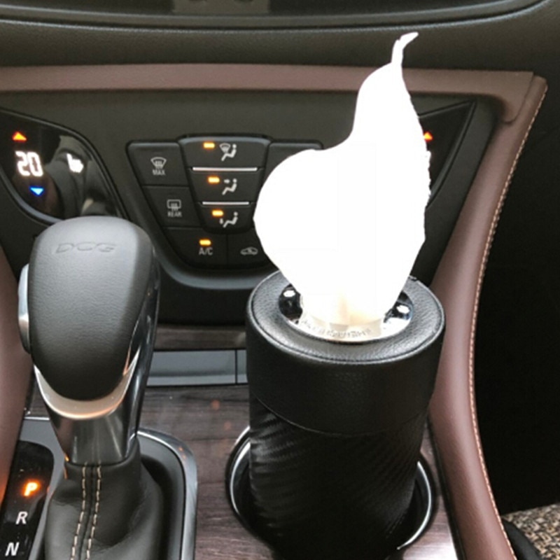 Carbon fiber bil kopholder cylinder tissue boks papirhåndklæder rør sm -2057