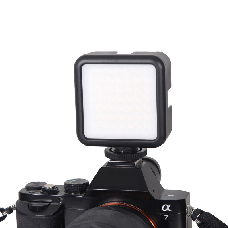 594f mini-led-fotoleuchte/led-videoleuchte mit 3 blitzschuhanschlüssen und 49 leds (5600 ± 200k farbtemperaturen) für live-übertragungen