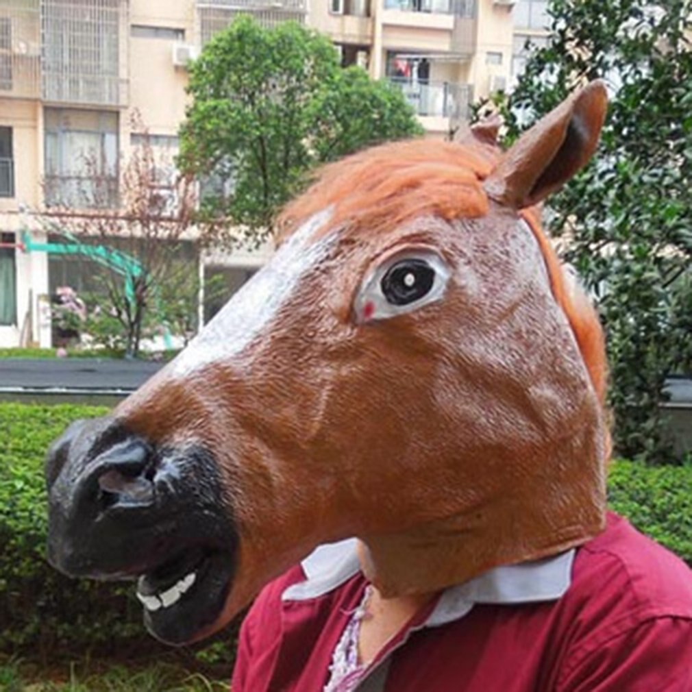 Halloween cos masker paardenkop masker