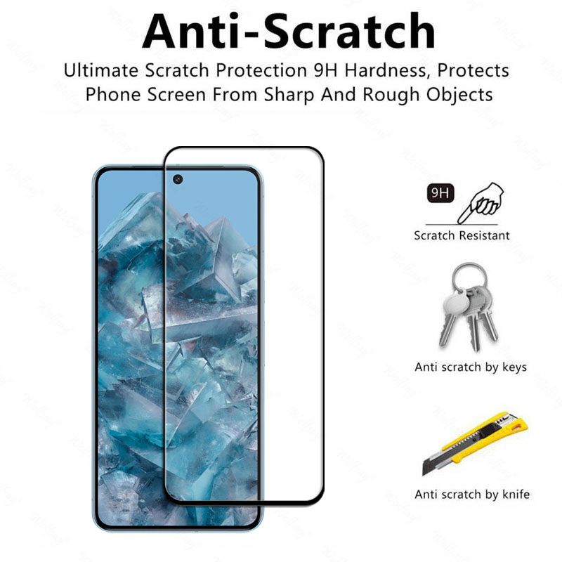6 in 1 per Google Pixel 8 Pro Glass Pixel 9 Pro XL 8 7 6 Pro 8A 7A Vetro temperato Protezione schermo a copertura totale Pellicola per fotocamera in vetro