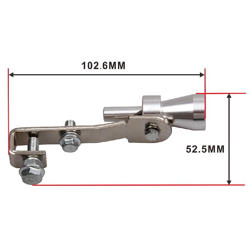 Universal Car Turbo Sound Simulator Muffler Silver S / M / L / XL Fit for Motorcycle / Car Straight Muffler