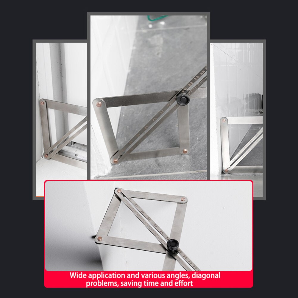 DIY Corner Angle Finder Protractor Tile Wood Ruler Woodworking Model Craft Angle