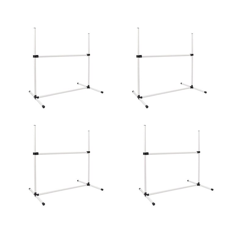 Kit de dressage de chien tige d'enroulement, anneau de saut, aire de repos, tige de saut, matériel en plastique fournitures de formation en plein air: 4sets high jumps