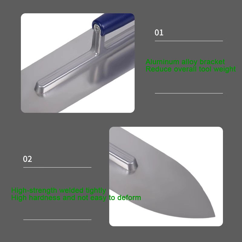 Carbon Steel Blade Plastic Handle Rounded Front Finishing Plaster Trowel Construction Concrete Spatula Tool