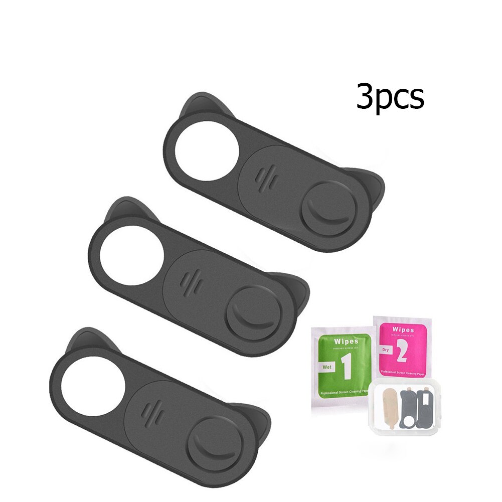 Webkamera deksel lukker skyve plast universell kamera deksel datamaskiner tilbehør til iphone ipad pc macbook nettbrett: 3 stk