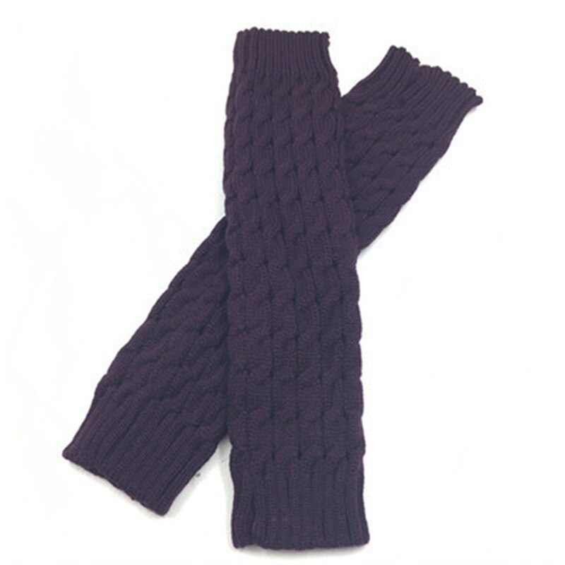 Calentadores de piernas a la para mujer, calentadores hasta el muslo, botas altas y cálidas, bandas de lana para el muslo, Invierno: purple