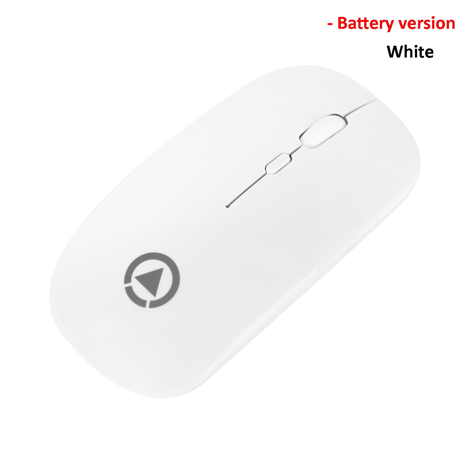 Ultra-thin LED Light Rechargeable & Battery Mouse 2.4GHz Digital Wireless Mute USB Optical Ergonomic Game Mouse Laptop Computer: Style B - White