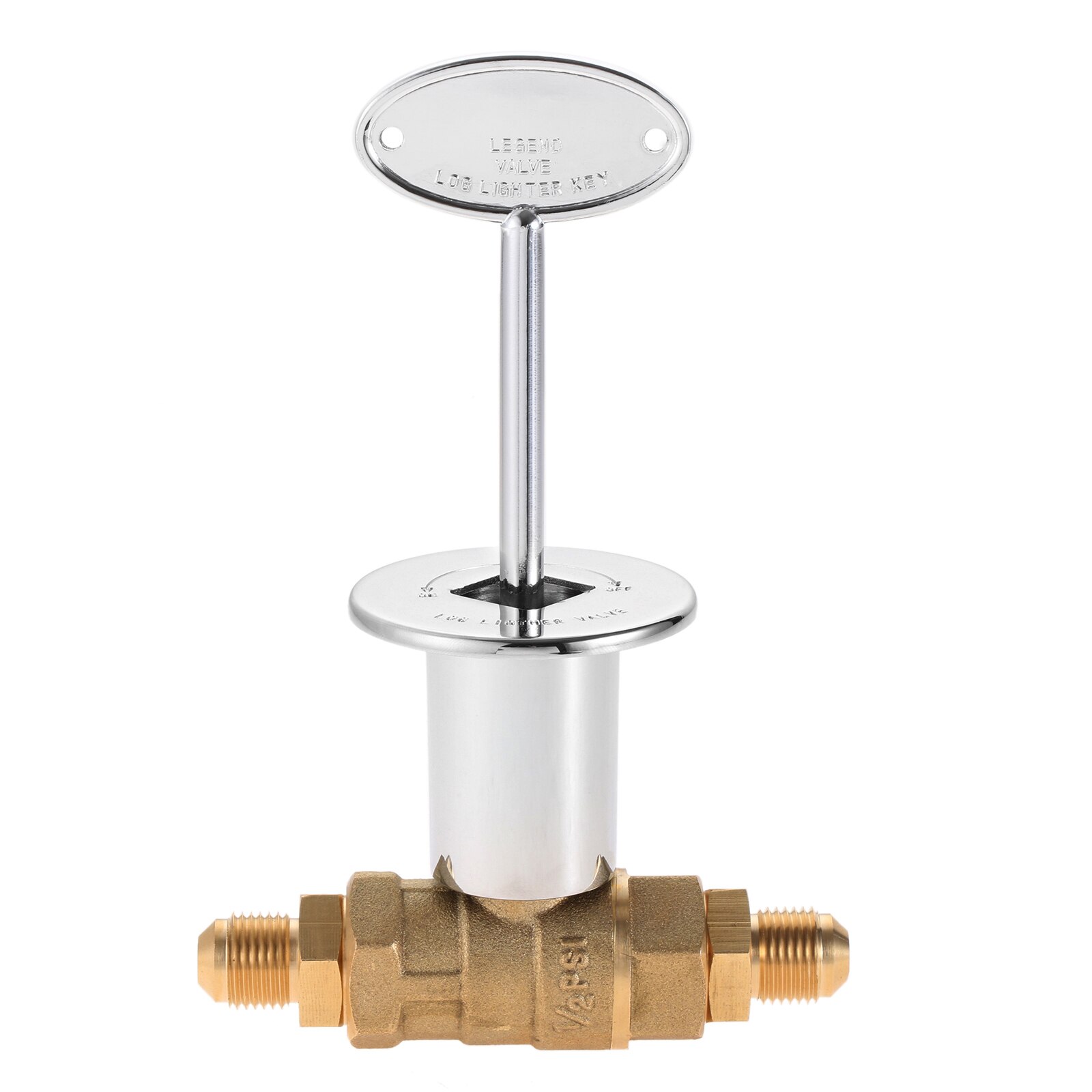 1set Gas LPG Propane Fuels Fire Pit 1/2 Inch Straight Quarter-Turn Shut-Off Valve +3-inch Key +3/8 Male Flare X 1/2 NPT Fittings