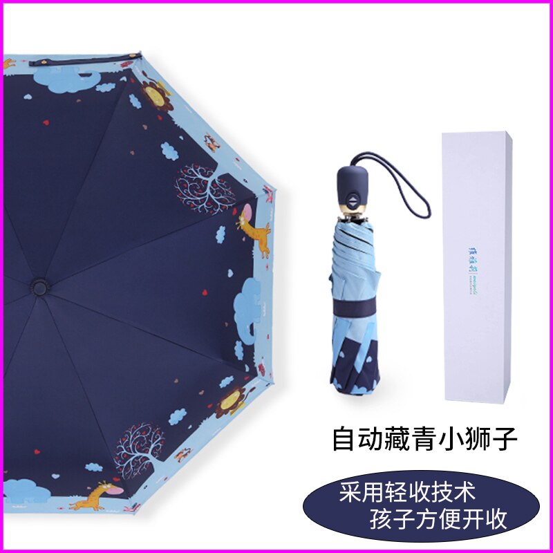 Karikatur Automatische 3 Falten Regenschirm für freundlicher Nette Falten Regen Sonnenschirm Uv Schutz Parapluie Enfant Regenschirm freundlicher MM60YS: A