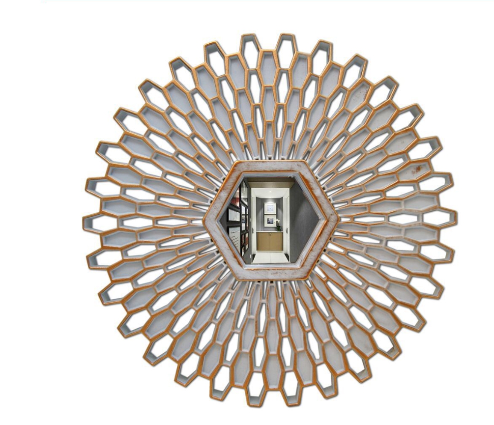 Miroir mural rond de 25cm, pour la maison, la salle de bain, la chambre à coucher, l'entrée, le magasin, l'hôtel, décoration artistique innovante de maquillage: 912-22
